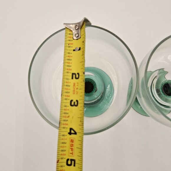 Libbey Margarita Cactus Stem Glasses, Green, Southwestern Fiesta Mixed Set of 2 - Picture 7 of 10